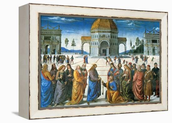 Delivery of the Keys to Saint Peter, 1481-Perugino-Framed Premier Image Canvas
