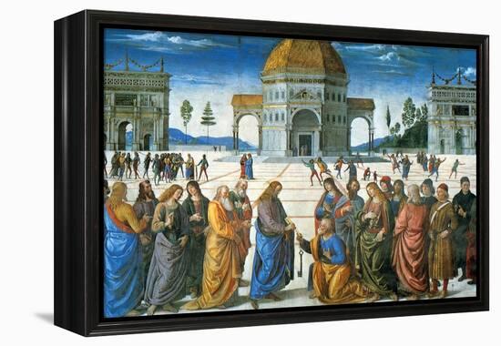 Delivery of the Keys to Saint Peter, 1481-Perugino-Framed Premier Image Canvas