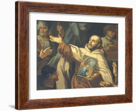 Delivery of Venerated Image of Our Lady of Victory to Father Domenico Di Gesu Maria-Sebastiano Conca-Framed Giclee Print