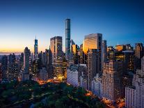 New York City - Amazing Sunrise over Central Park and Upper East Side Manhattan - Birds Eye / Aeria-dellm60-Framed Premier Image Canvas