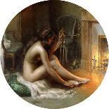 Nude with Roses; Nu Aux Roses, (Oil on Canvas)-Delphin Enjolras-Framed Giclee Print