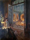 By the Fire, (Oil on Panel)-Delphin Enjolras-Giclee Print