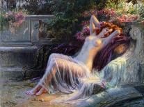 Nude with Roses; Nu Aux Roses, (Oil on Canvas)-Delphin Enjolras-Framed Giclee Print