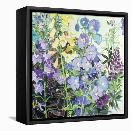 Delphiniums and Foxgloves-Claire Spencer-Framed Premier Image Canvas
