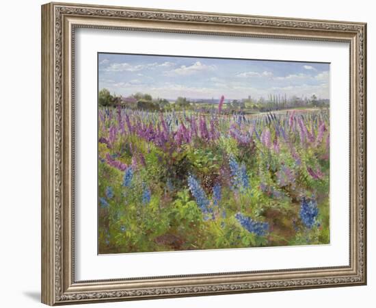 Delphiniums and Poppies, 1991-Timothy Easton-Framed Giclee Print