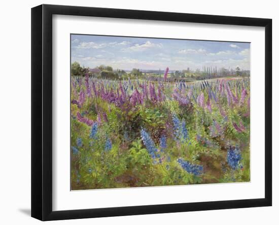 Delphiniums and Poppies, 1991-Timothy Easton-Framed Giclee Print