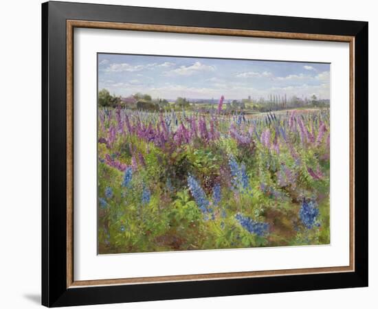 Delphiniums and Poppies, 1991-Timothy Easton-Framed Giclee Print