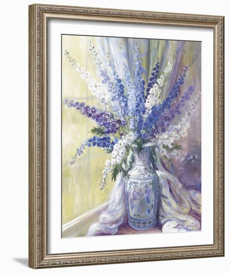 Delphiniums on a Window Sill-Elizabeth Parsons-Framed Giclee Print