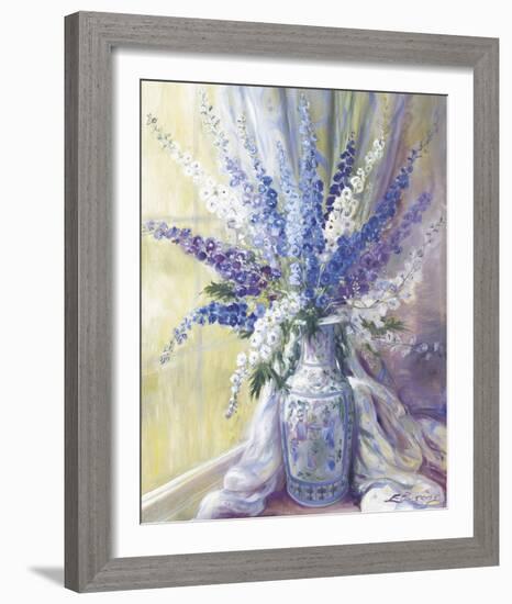 Delphiniums on a Window Sill-Elizabeth Parsons-Framed Giclee Print