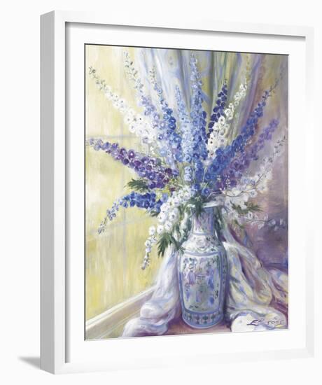 Delphiniums on a Window Sill-Elizabeth Parsons-Framed Giclee Print