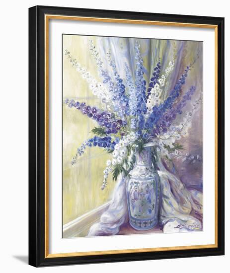 Delphiniums on a Window Sill-Elizabeth Parsons-Framed Giclee Print