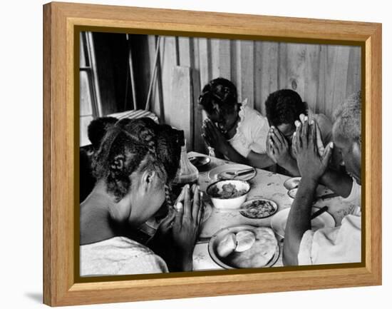 Delta and Pine Company African American Sharecropper Lonnie Fair and Family Praying before a Meal-Alfred Eisenstaedt-Framed Premier Image Canvas