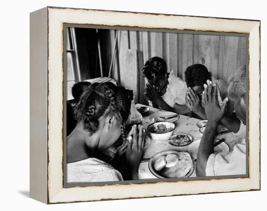 Delta and Pine Company African American Sharecropper Lonnie Fair and Family Praying before a Meal-Alfred Eisenstaedt-Framed Premier Image Canvas