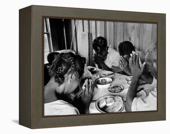 Delta and Pine Company African American Sharecropper Lonnie Fair and Family Praying before a Meal-Alfred Eisenstaedt-Framed Premier Image Canvas