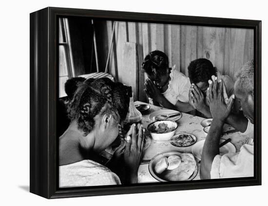 Delta and Pine Company African American Sharecropper Lonnie Fair and Family Praying before a Meal-Alfred Eisenstaedt-Framed Premier Image Canvas