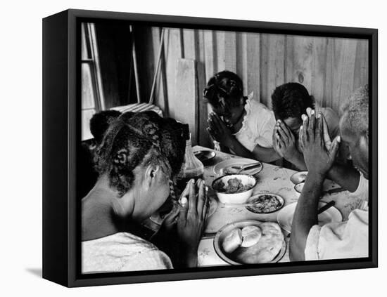 Delta and Pine Company African American Sharecropper Lonnie Fair and Family Praying before a Meal-Alfred Eisenstaedt-Framed Premier Image Canvas