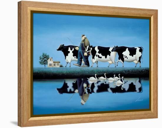 Delta Cows-Lowell Herrero-Framed Stretched Canvas