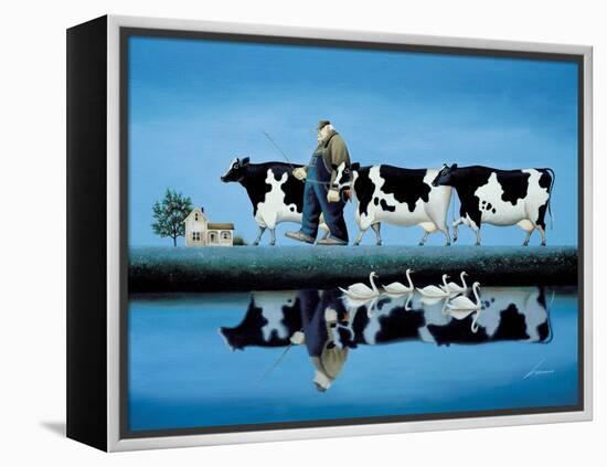 Delta Cows-Lowell Herrero-Framed Stretched Canvas