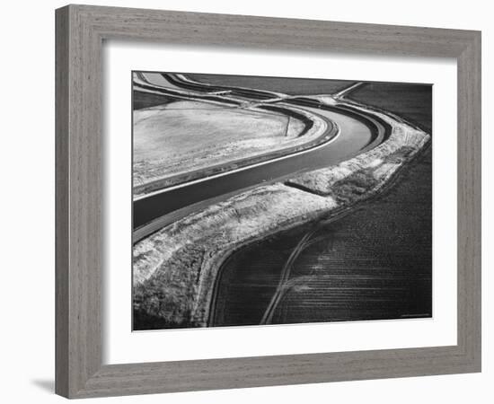 Delta Mendota Canal Irrigating San Joaquin Valley-Dmitri Kessel-Framed Photographic Print