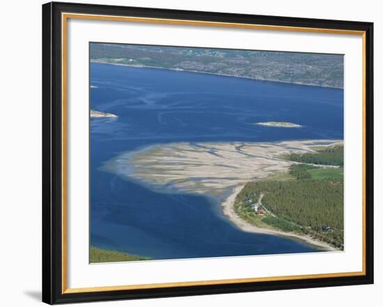 Delta of Sand at River Mouth, Kvaenangen Sorfjord, North Norway, Scandinavia-Tony Waltham-Framed Photographic Print