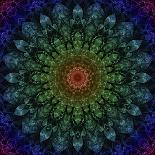 Fractal Mandala 12 blue-Delyth Angharad-Giclee Print