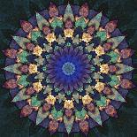 Purple Blue Flower Tile-Delyth Angharad-Giclee Print