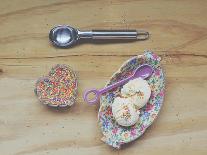 Overhead View of Ice Cream and Sprinkles on Table-Demelzaandreoli-Photographic Print