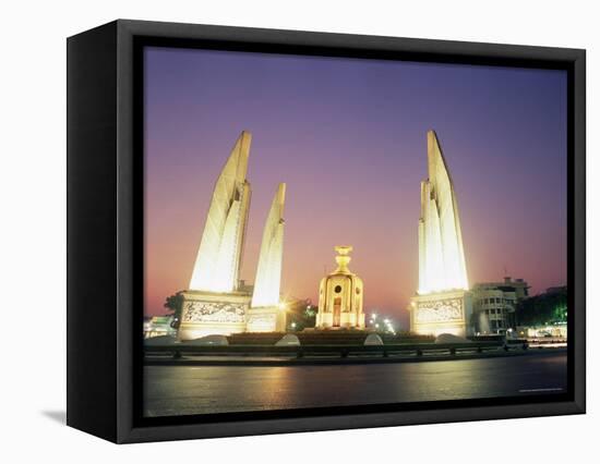 Democracy Monument at Night, Banglamphu, Bangkok, Thailand, Southeast Asia, Asia-Richard Nebesky-Framed Premier Image Canvas