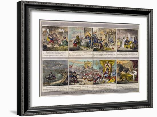 Democracy, or a Sketch of the Life of Buonaparte, Published by Hannah Humphrey in 1800-James Gillray-Framed Giclee Print
