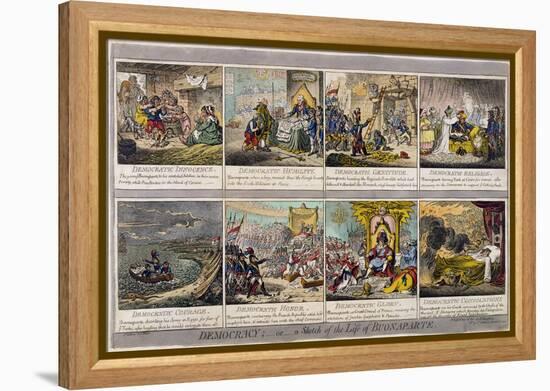 Democracy, or a Sketch of the Life of Buonaparte, Published by Hannah Humphrey in 1800-James Gillray-Framed Premier Image Canvas