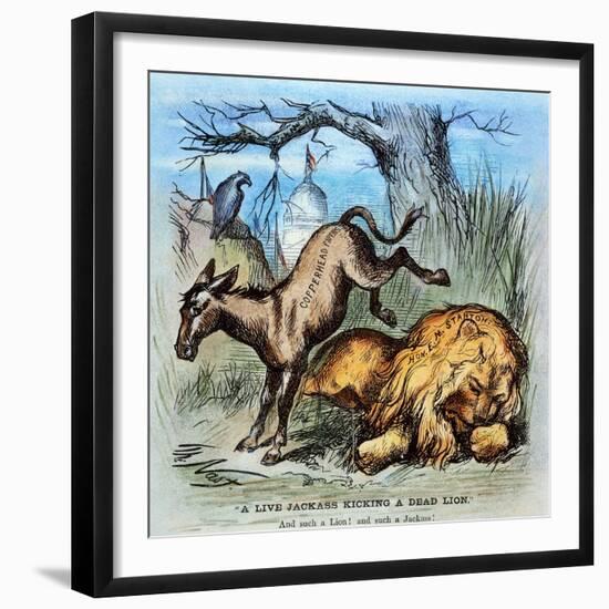 Democrat Donkey, 1870-Thomas Nast-Framed Giclee Print