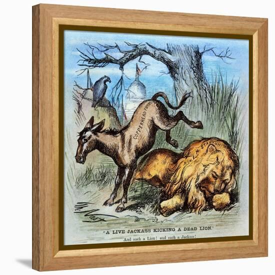 Democrat Donkey, 1870-Thomas Nast-Framed Premier Image Canvas