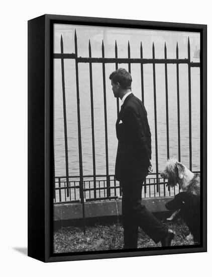 Democratic Candidate For New York Senator, Robert F. Kennedy with Dogs at Gracie Mansion-John Loengard-Framed Premier Image Canvas