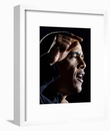 Democratic Candidate for President, Barack Obama Speaks at Rally Day Before Election, Nov 3, 2008-null-Framed Photographic Print