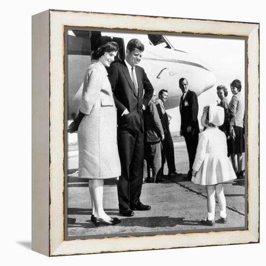 Democratic Presidental Nominee John Kennedy Says Goodbye to His Family-null-Framed Stretched Canvas