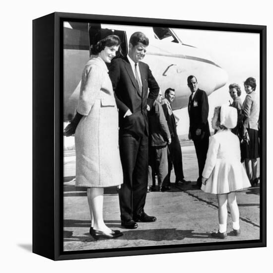 Democratic Presidental Nominee John Kennedy Says Goodbye to His Family-null-Framed Stretched Canvas