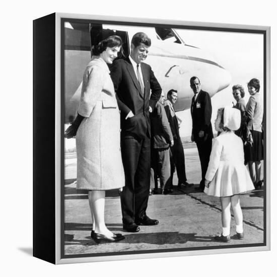 Democratic Presidental Nominee John Kennedy Says Goodbye to His Family-null-Framed Stretched Canvas