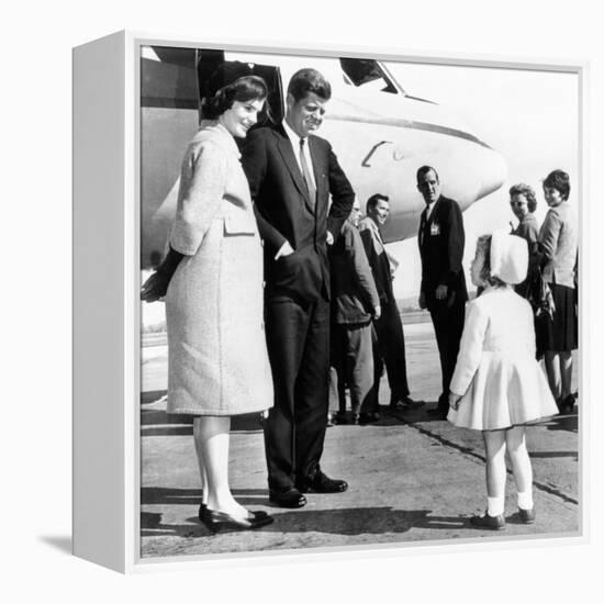 Democratic Presidental Nominee John Kennedy Says Goodbye to His Family-null-Framed Stretched Canvas