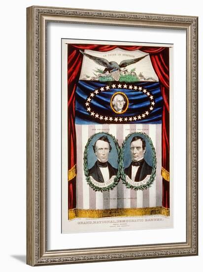 Democratic Presidential Campaign Banner, 1852-American School-Framed Giclee Print