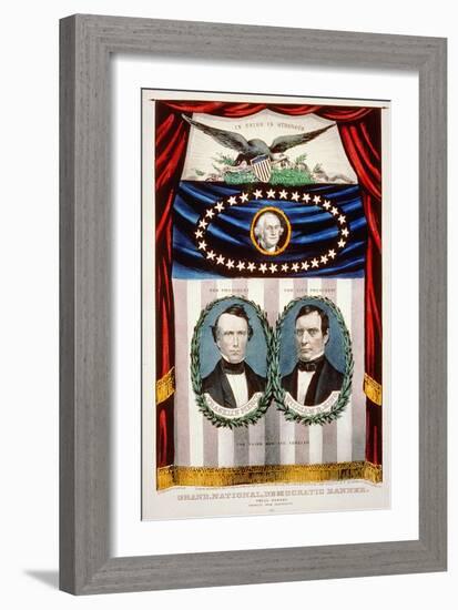 Democratic Presidential Campaign Banner, 1852-American School-Framed Giclee Print