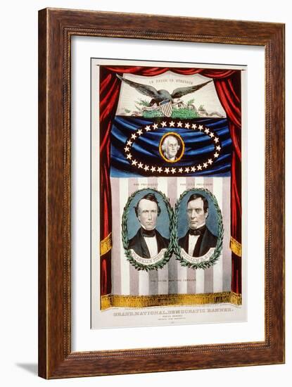 Democratic Presidential Campaign Banner, 1852-American School-Framed Giclee Print