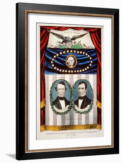 Democratic Presidential Campaign Banner, 1852-American School-Framed Giclee Print