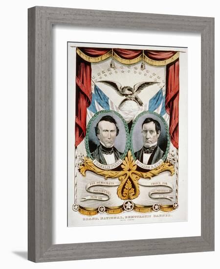 Democratic Presidential Campaign Banner, 1852-American School-Framed Giclee Print