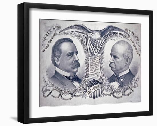 Democratic presidential campaign poster, 1892-American School-Framed Giclee Print