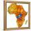 Democratic Republic of Congo on Actual Map of Africa-michal812-Framed Stretched Canvas