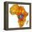 Democratic Republic of Congo on Actual Map of Africa-michal812-Framed Stretched Canvas