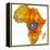 Democratic Republic of Congo on Actual Map of Africa-michal812-Framed Stretched Canvas