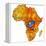 Democratic Republic of Congo on Actual Map of Africa-michal812-Framed Stretched Canvas