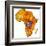 Democratic Republic of Congo on Actual Map of Africa-michal812-Framed Art Print