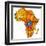 Democratic Republic of Congo on Actual Map of Africa-michal812-Framed Art Print